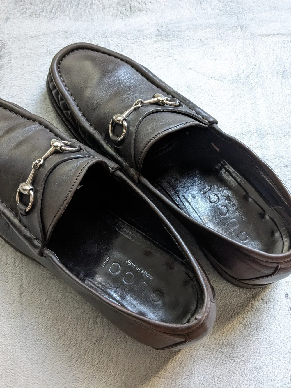 Gucci Horsebit Loafers Brown Men 9.5 D Leather Slip Ons